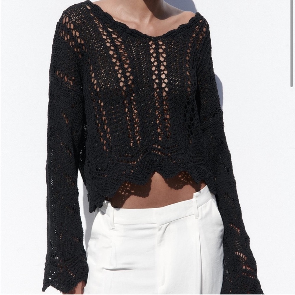 NWT Zara oversized open knit sweater - Picture 4 of 10